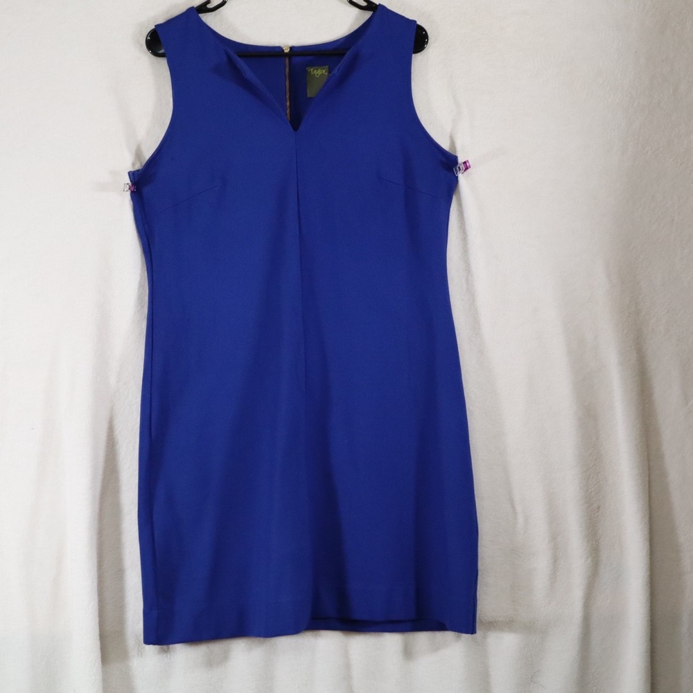 Taylor Women's Size 12 Royal Blue Sleeveless V-Neck Sheath Dress Career